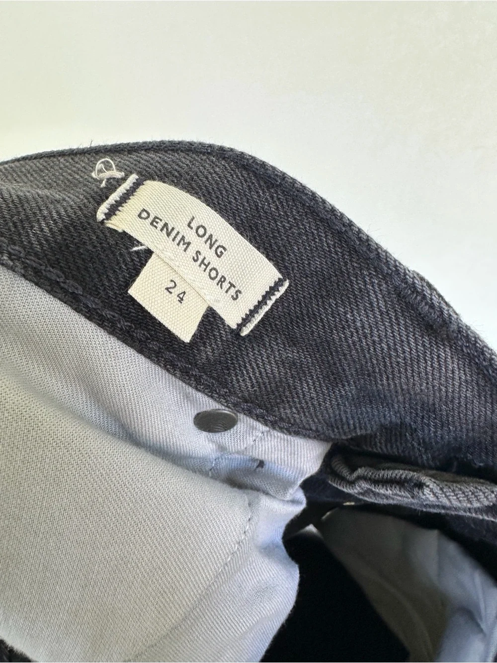 NWT Madewell Long Denim Shorts Black size 24